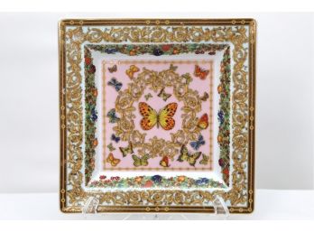 Versace Rosenthal Le Gardin De Versace Square Butterfly Plate
