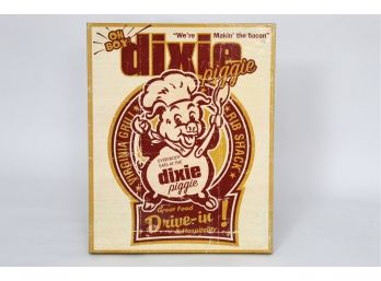 Dixie Piggie Rib Shack Ad Canvas Print 16 X 20