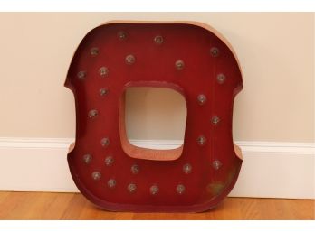 Tin Letter 'O' Light Up Wall Sign Tested & Working 22 X 24