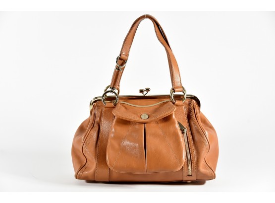 Celine Tan Leather Satchel Bag GCB22