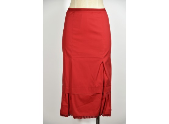 Prada Long Red Skirt - Size 40 (GCC43)