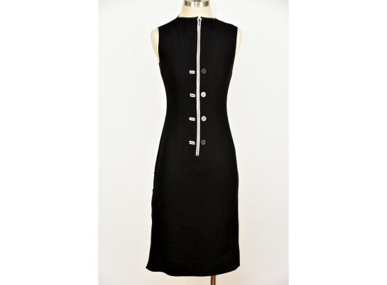 Prada Black Front Button Sleeveless Dress - Size 40 (GCC26)