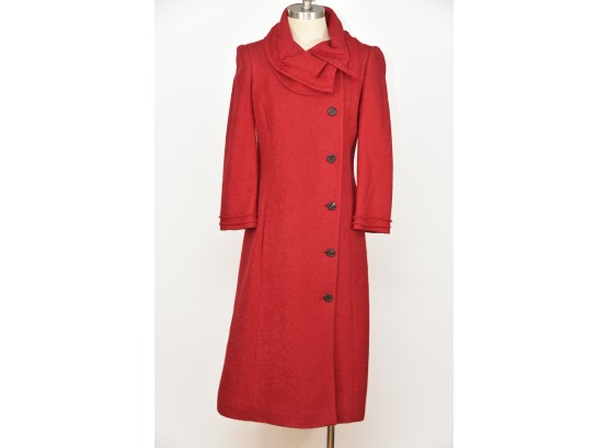 Carolina Herrera Red Wool Coat - Size 6 (GCC21)