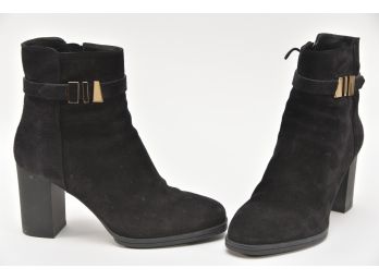 Tods Gomma T85 Tronchetto Passanti Black Heeled Boots - Size 37 (GCS27)