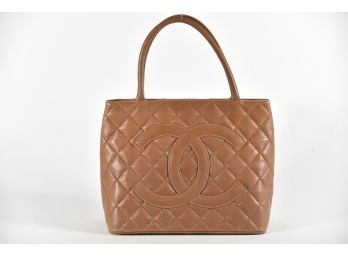 Chanel Beige Quilted CC Shoulder Bag With Dustbag (GCB9)