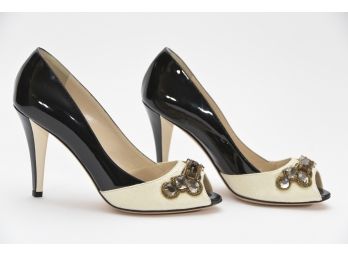 Oscar De La Renta Embellished High Heels - Size 37.5 (GCS17) (Dust Bag Only)