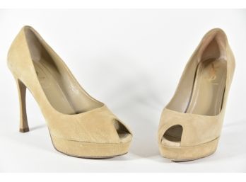 YSL Yves Saint Laurent Palais Nude Pump Shoes - Size 37 (GCS33)