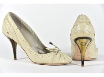 Dior Country Pump With Tie White - Size 36 (GCS35)