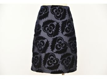 Prada Black/Blue Silk Skirt - Size 40  (GCC33)