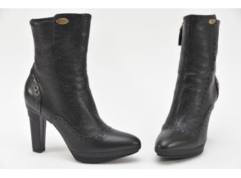 Fendi Tronchetto Cuoio Roma Black Heeled Boots - Size 36.5 (GCS25)