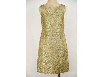 Michael Kors Sleeveless Gold Silk/Linen Dress - Size 4 (GCC28)