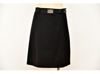 Prada Black Skirt And Belt - Size 42 (GCC40)