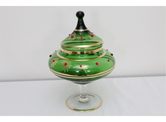 Gorgeous Green Lidded Compote