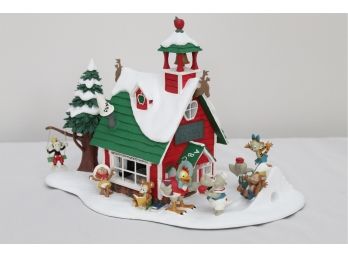 Disney Winter Wonderland 'The Little Red School House' By Danbury Mint W/ Original Box
