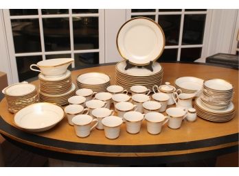 Crestwood Ivory Gold Trim Fine China Set 94 Pieces Total