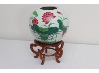 Chinese Ginger Jar On Stand