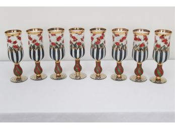 Set Of 8 Mackenzie Childs Champagne Flutes -29