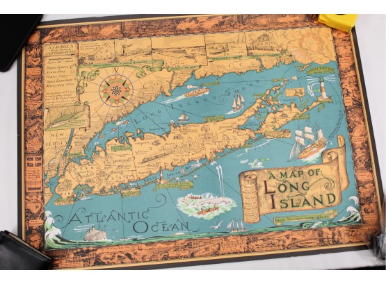 Map Of Long Island  27 X 20