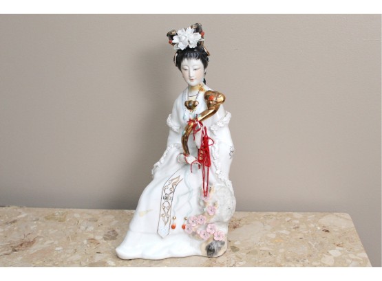 Porcelain Asian Woman Statue