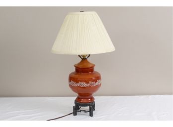 Vintage Porcelain Table Lamp With Metal Base