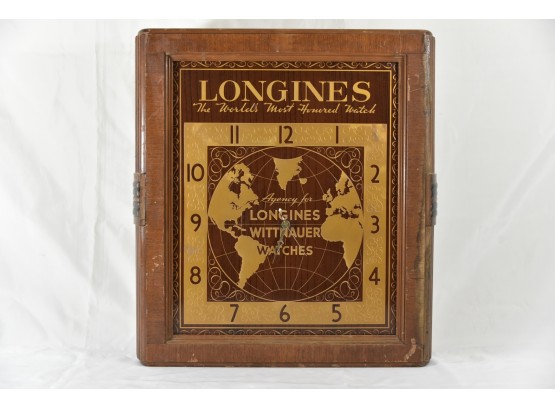 Vintage Longines Wooden Wall Clock 20 X 20 X 5