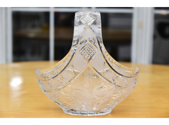 Vintage Cut Glass Crystal Basket