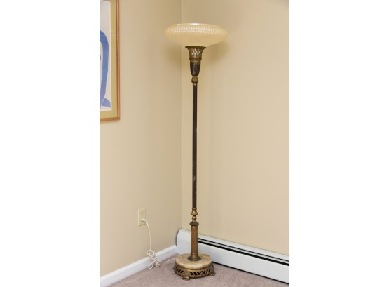 Antique Marble Base Torch Lamp 65' Tall