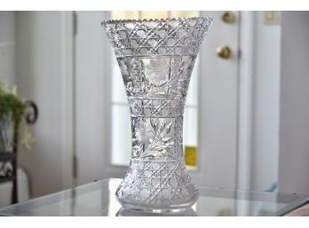 16' Tall Cut Glass Crystal Vase