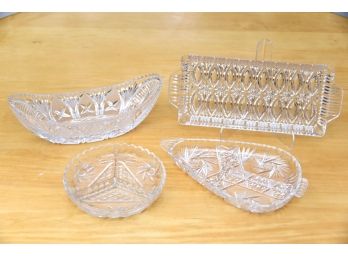 Collection Of Vintage Cut Glass Crystal Pieces