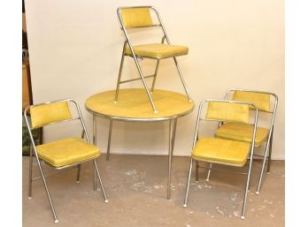 Yellow Retro 'cosco' Folding Tables And Chairs
