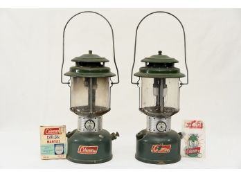 Pair Of Camping Lanterns With Elements