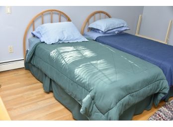 Twin Bed Including Mattress And Bedding (Bed 2 - Green)