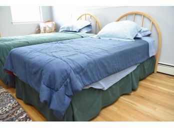Twin Bed Including Mattress And Bedding (Bed 1 - Blue)
