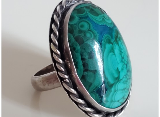 Custom Made Sterling Silver And Turquoise Ring 19g ( Jewelry Lot 4)