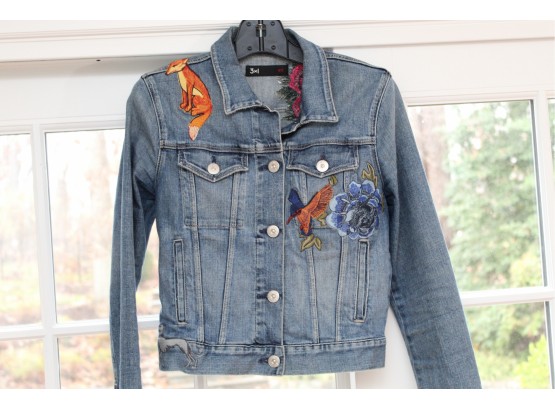 3x1 NYC Embroidered Denim Jacket Size Small