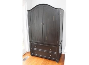 Pottery Barn Black Painted Armoire Cabinet 46 X 26 X 76.5