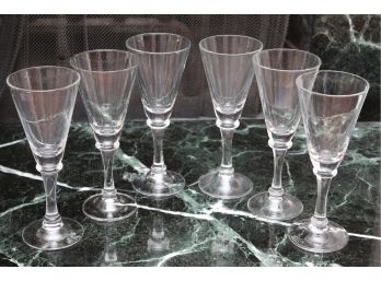 Six Sparkling Crystal Glasses