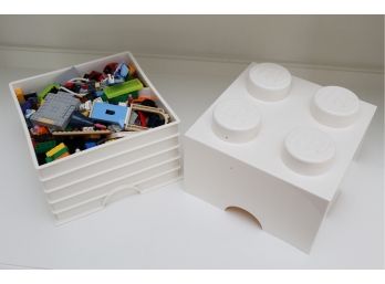 Assortment Of Legos With Block Case 10 X 10 X 6