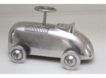 Silver Cast Metal Race Car For Display READ