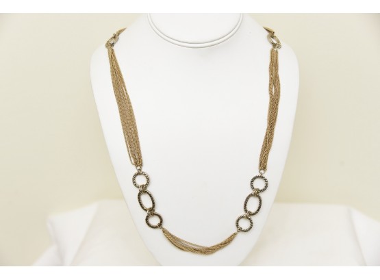 Chain And Ring Gold Tone Necklace - Lot 22