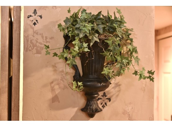 Decorative Wall Planter With Faux Plant