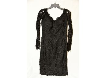 Helen Morely Long Sleeve Black Lace Dress Size 6