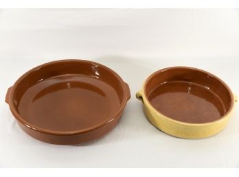 Two Terracotta Baking Dishes