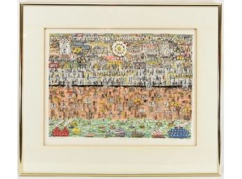 James Rizzi 'Coney Island' Serigraph  Pencil Signed & Numbered