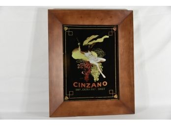 Cinzano Decorative Reverse Painting On Glass 17.5 X 21.5