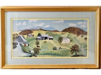 Grandma Moses - Anna Mary Robertson Moses - Large Childhood Home Print Framed 50 X 31