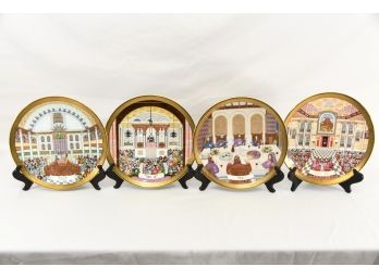 Set Of 4 Royal Doulton Judaica Plates