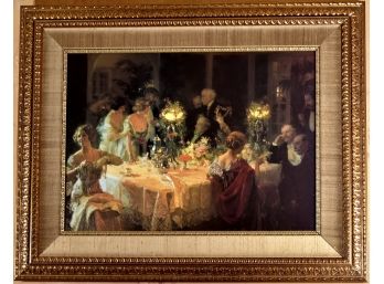 Vintage Cocktail Party Scene Print On Canvas 44 X 34