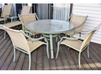 Green Patio Table With 4 Chairs