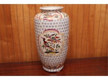 Hand Painted Asian Bird Vase